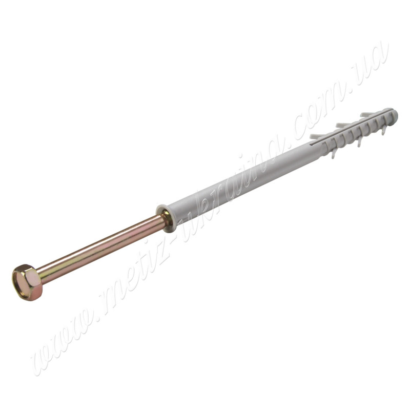 Дюбель з шурупом, рамно-фасадний, 10x100 нейлон цинк шестигранна